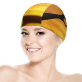 yanfind Swimming Cap Love Heart Hands Together Silhouette Lovers Couple Sunset Elastic,suitable for long and short hair