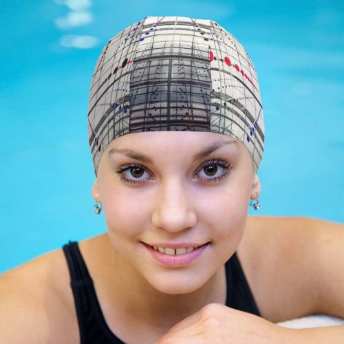 yanfind Swimming Cap Otto Berkeley Architecture Glass Building Spheres  Interior Symmetrical Office Look Skylight Elastic,suitable for long and short hair