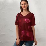 yanfind V Neck T-shirt for Women Tomislav Jakupec Abstract Love Hearts Bokeh Blurred Digital Art Heart Valentines Summer Top  Short Sleeve Casual Loose