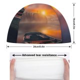yanfind Swimming Cap Hmetosche Sunset Boat Lake Reflections Dawn Mountains Fog Trees Elastic,suitable for long and short hair