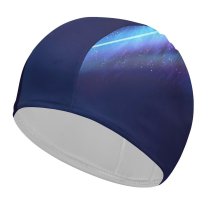 yanfind Swimming Cap Fantasy Fleeting Dive Lighting Silhouette Sky Space Meteors Dream Elastic,suitable for long and short hair