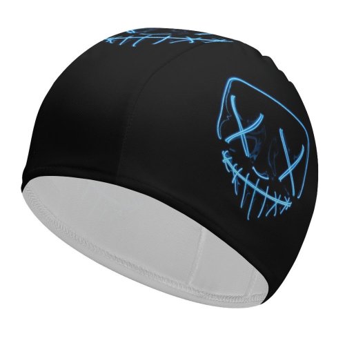 yanfind Swimming Cap Purge Images Muscles Aunted Party Wallpapers Horror Gym Halloween Fitness Costume Led Elastic,suitable for long and short hair