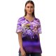 yanfind V Neck T-shirt for Women Romain Guy Stream Moss Purple Exposure Rock Gradient Beautiful Summer Top  Short Sleeve Casual Loose