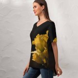 yanfind V Neck T-shirt for Women Arrangement Plant Commons Bouquet Home Blossom Flower Daffodil Spring Narcissus Creative Summer Top  Short Sleeve Casual Loose