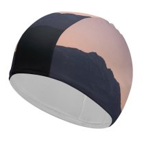 yanfind Swimming Cap Luc Lagasquie Sunset Mountains Silhouette Elastic,suitable for long and short hair