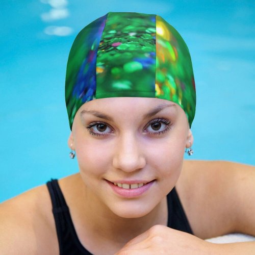 yanfind Swimming Cap Sharon McCutcheon Glitter Colorful Multicolor Bokeh Assorted Sequins Elastic,suitable for long and short hair