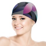 yanfind Swimming Cap Abstract  Silver Dark Elastic,suitable for long and short hair