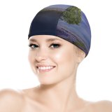 yanfind Swimming Cap Fantasy Girl Dream Surreal Floating Lone Tree Above Clouds Sunrise Elastic,suitable for long and short hair