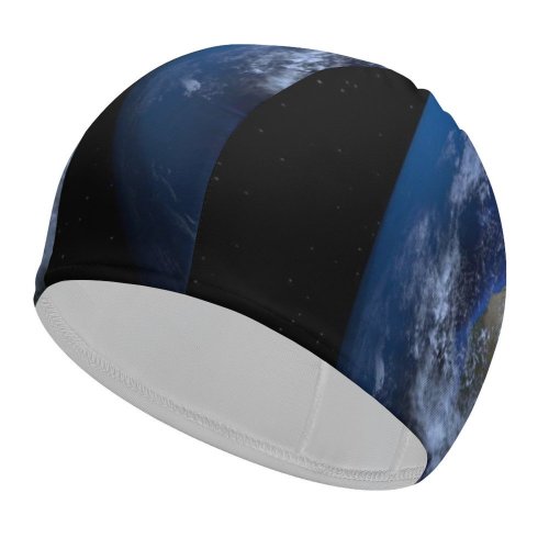 yanfind Swimming Cap PIROD Space Black Dark  Planet Warming Elastic,suitable for long and short hair