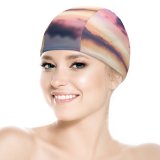 yanfind Swimming Cap Johannes Plenio Golden Hour Sunset River Boating Dusk Reflection Evening Sky Elastic,suitable for long and short hair