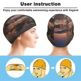 yanfind Swimming Cap Big Sur Mountains Clouds Sunset Evening MacOS California Elastic,suitable for long and short hair