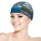yanfind Swimming Cap Trey Ratcliff Snow Mountains Lake Reflection Sky Landscape Clouds Elastic,suitable for long and short hair