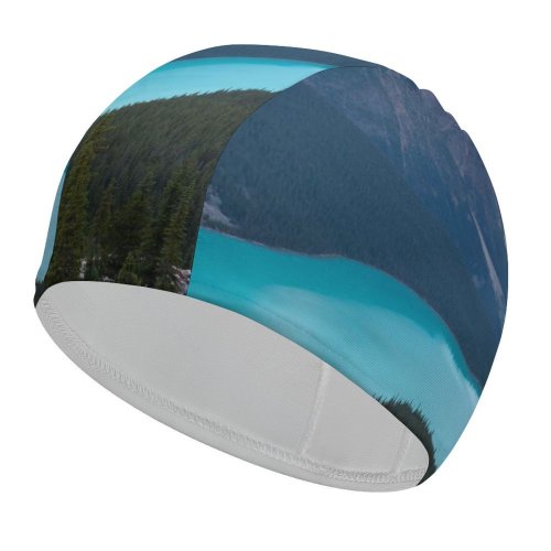 yanfind Swimming Cap Destin Peyto Lake Mountains Turquoise Evening Sunset Elastic,suitable for long and short hair