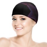 yanfind Swimming Cap Daniel Olah Abstract Dark  Neon Elastic,suitable for long and short hair