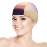 yanfind Swimming Cap Coyle Sunrise Landscape Scenery Gradient  Deer Early Morning Elastic,suitable for long and short hair