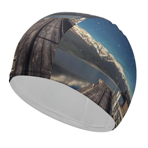 yanfind Swimming Cap Dominic Kamp Lake Wakatipu Zealand  Range Snow Covered Reflection  Mountains Elastic,suitable for long and short hair