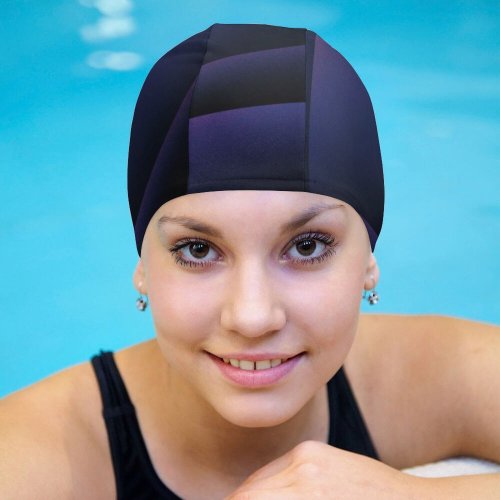 yanfind Swimming Cap Catherine Pearson Abstract Texture Dark Purple Elastic,suitable for long and short hair