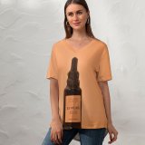 yanfind V Neck T-shirt for Women Bottle Botanicals Oil Public Athens Wallpapers Plant Made Beauty Prunis Treatment Summer Top  Short Sleeve Casual Loose