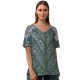 yanfind V Neck T-shirt for Women Floral Mist Frost Foliage Public Snow Wallpapers Plant Outdoors Scenery Winter Summer Top  Short Sleeve Casual Loose