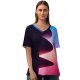 yanfind V Neck T-shirt for Women Architecture Steve Jobs Theater Park Colorful Modern Architecture Summer Top  Short Sleeve Casual Loose