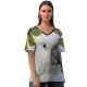 yanfind V Neck T-shirt for Women Sulphur Crested Cockatoo Bird Australia Gras Grey Beak Trusting Confiding Eye Sweet Summer Top  Short Sleeve Casual Loose