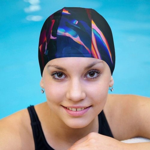 yanfind Swimming Cap Originative GraphiX Abstract Colorful Digital Art  Android Elastic,suitable for long and short hair