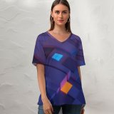 yanfind V Neck T-shirt for Women Genrole Caspe Technology Windows Glowing Windows X Illuminated Microsoft Summer Top  Short Sleeve Casual Loose