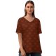 yanfind V Neck T-shirt for Women Velvet Decoration Design Summer Top  Short Sleeve Casual Loose