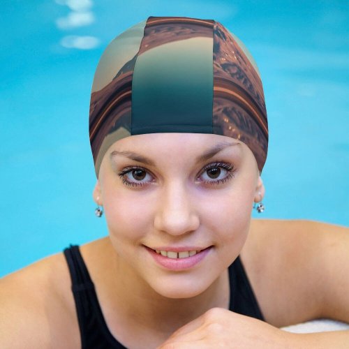 yanfind Swimming Cap Vinícius Henrique Laguna Lejia Salt Lake Chile Mountains Sky Reflection  Range Elastic,suitable for long and short hair