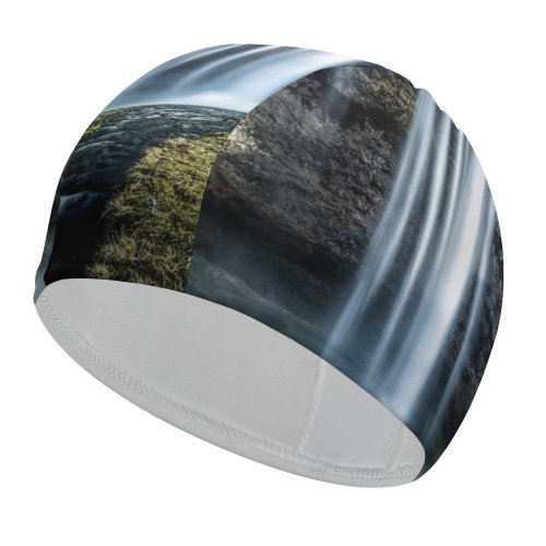 yanfind Swimming Cap Robin Kamp Seljalandsfoss Waterfalls Iceland  Cliff  Exposure Landscape Scenery Sky Elastic,suitable for long and short hair