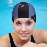 yanfind Swimming Cap Love Couple Silhouette First Kiss Romantic Sunset Elastic,suitable for long and short hair