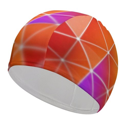 yanfind Swimming Cap Abstract Colorful Triangles Gradients Polygonal Elastic,suitable for long and short hair