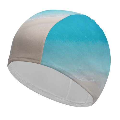 yanfind Swimming Cap Beach Aerial Ocean Elastic,suitable for long and short hair