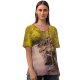 yanfind V Neck T-shirt for Women Collins Aspen Trees Pathway Forest Rocks Trails Beautiful Summer Top  Short Sleeve Casual Loose