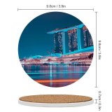 yanfind Ceramic Coasters (round) Pang Yuhao Marina Bay Sands Singapore Hour Night Lights Waterfront Reflection Family Game Intellectual Educational Game Jigsaw Puzzle Toy Set