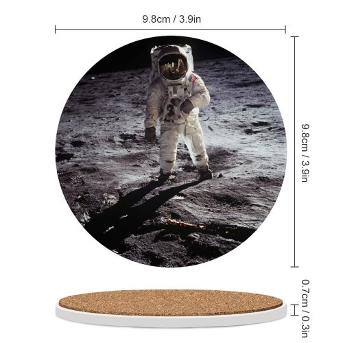 yanfind Ceramic Coasters (round) Space Black Dark Astronaut NASA USA  Lunar Spacesuit Space Exploration Family Game Intellectual Educational Game Jigsaw Puzzle Toy Set