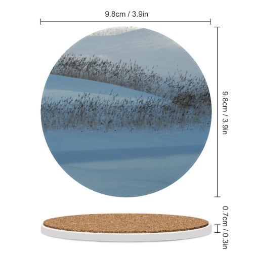 yanfind Ceramic Coasters (round) Snow Winter  Norway Fredrikstad Sky Bird Migration Freezing Tundra Arctic Family Game Intellectual Educational Game Jigsaw Puzzle Toy Set