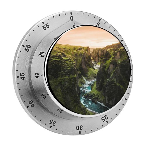 yanfind Timer Benjamin Suter Mountains Cliffs River Daytime Aerial Iceland 60 Minutes Mechanical Visual Timer