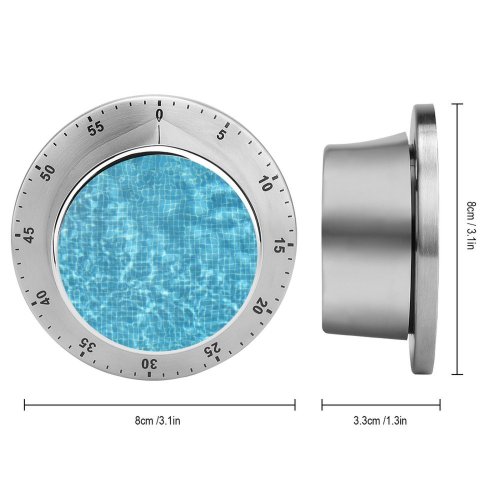 yanfind Timer Turquoise Pool Refreshing  Summer Aqua Azure Design 60 Minutes Mechanical Visual Timer