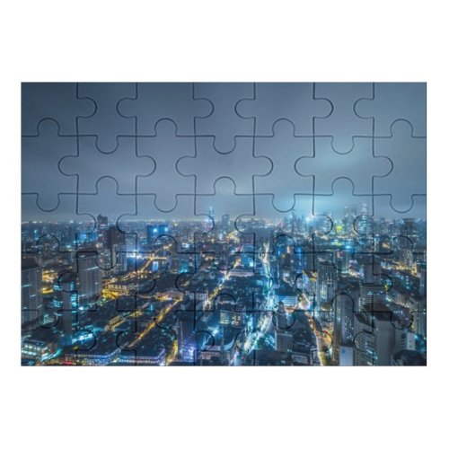 yanfind Picture Puzzle Chinese Night Architecture Bund Development Wealth Shanghai Ownership Panoramic Home Document Aerial Family Game Intellectual Educational Game Jigsaw Puzzle Toy Set