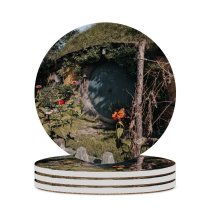 yanfind Ceramic Coasters (round) Hobbiton Images Door Gourd Flora Hobbit Pottery Potted Quaint Jar Grass Fantasy Family Game Intellectual Educational Game Jigsaw Puzzle Toy Set
