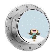 yanfind Timer Phrase Concept Frost Girl Arms Hood Garment Season Child Field Glove Playful 60 Minutes Mechanical Visual Timer