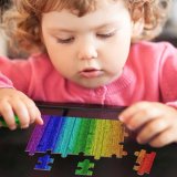 yanfind Picture Puzzle Rainbow Wood Abstract Board Rough Natural Decor Old Hardwood Plank Panel Backdrop Family Game Intellectual Educational Game Jigsaw Puzzle Toy Set
