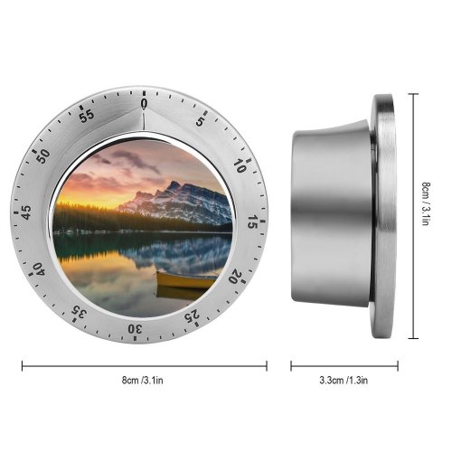 yanfind Timer Lake Banff National Park Alberta  Sunrise Boat Reflection  Mountains Snow 60 Minutes Mechanical Visual Timer