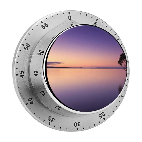 yanfind Timer Lone Tree Sunset Horizon Dawn Ocean 60 Minutes Mechanical Visual Timer