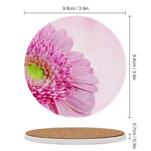 yanfind Ceramic Coasters (round) Bruno Glätsch Flowers Gerbera Daisy Flower Drops Dew Drops Closeup Macro Family Game Intellectual Educational Game Jigsaw Puzzle Toy Set