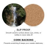 yanfind Ceramic Coasters (round) Waterfall Rock River Refreshing Landscape Cliff Refresh Clean Japan Yamanashi Resources Natural Family Game Intellectual Educational Game Jigsaw Puzzle Toy Set
