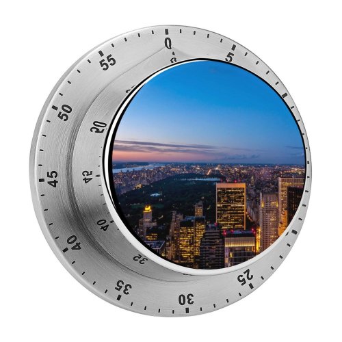 yanfind Timer York City Cityscape City Lights Skyscrapers Sky Dusk Horizon 60 Minutes Mechanical Visual Timer