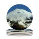yanfind Ceramic Coasters (round) Volcano Snow   Sky Rock Zealand Taranaki Mountainous Landforms Range Glacial Family Game Intellectual Educational Game Jigsaw Puzzle Toy Set