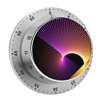 yanfind Timer PIRO Abstract Dark Patterns Multicolor Lines Colorful Glowing 60 Minutes Mechanical Visual Timer